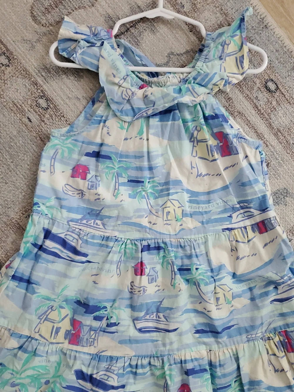 Vineyard Vines X Target Girls Beach Tropical Ruffle Midi Dress SzXS (4/5)